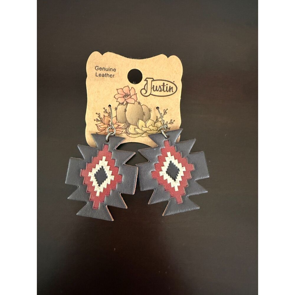 Justin® Boots Women's Leather Aztec Earrings